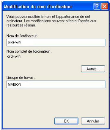 HERCULES WIRELESS G MODEM ROUTER - Windows XP: Modifier le nom d'un groupe de travail - 2