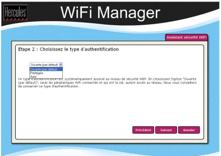 HERCULES WIRELESS G MODEM ROUTER - Si vousCHOISSEZ le type de sécurité FAIBLE (wep 64) ou MOYEN (wep 128): - 1