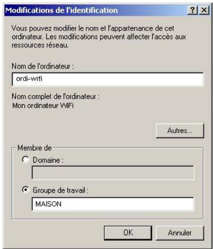 HERCULES WIRELESS G MODEM ROUTER - Windows 2000: Modifier le nom d'un groupe de travail - 2