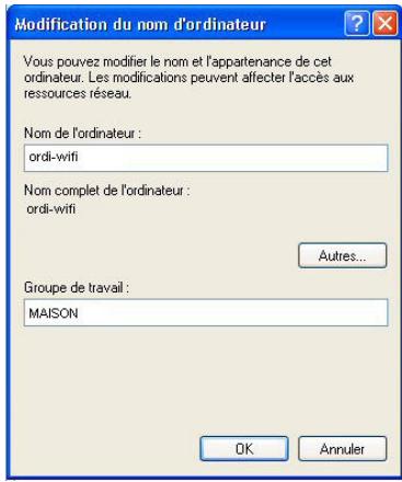 HERCULES WIRELESS G USB2 - Windows XP: Modifier le nom d'un groupe de travail - 2