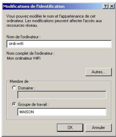 HERCULES WIRELESS G USB2 - 5.3.1.Creer un groupe de travail sous Windows 2000 - 2