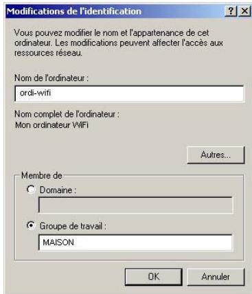 HERCULES WIRELESS G USB2 - Windows 2000: Modifier le nom d'un groupe de travail - 2