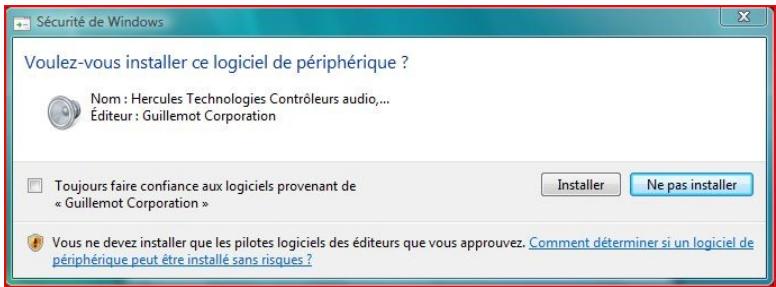 HERCULES DEEJAY TRIM 4-6 - 4.1.1.Installation sous Windows Vista - 1