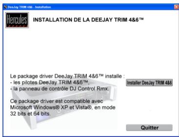 HERCULES DEEJAY TRIM 4-6 - Si le menu d'installation ne se lance pas automatiquement : - 1