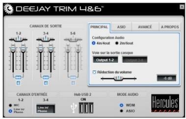 HERCULES DEEJAY TRIM 4-6 - Utilisation du panneau de contrôle DeeJay Trim 4&6 - 1