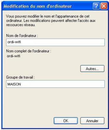 HERCULES EPLUG 200 - Windows XP: Modifier le nom d'un groupe de travail (utilisateurs avancés) - 2
