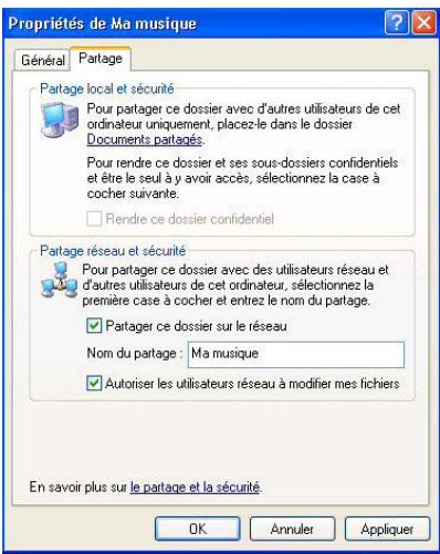 HERCULES EPLUG 200 PASS THRU - Windows XP : Mettre en partage des dossiers - 1