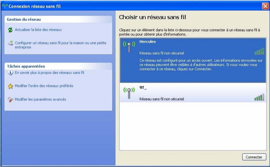 HERCULES HWGADSL2P-54V2 - Ordinateurs sous Windows XP: Se connecter à un réseau sans fil - 2