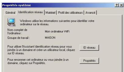 HERCULES HWGEXT-54 - Windows 2000: Modifier le nom d'un groupe de travail - 1
