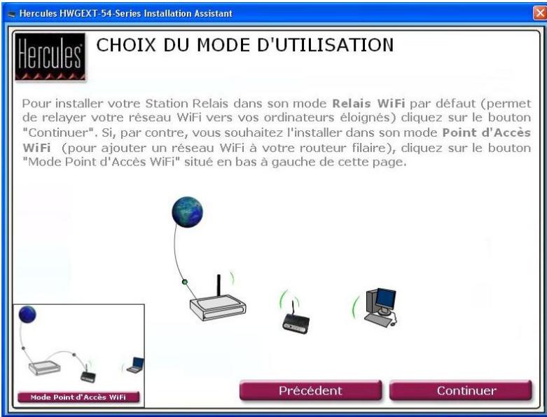 HERCULES HWGEXT-54 - Etape préliminaire : CHOIX DU MODE D'UTILISATION - 2