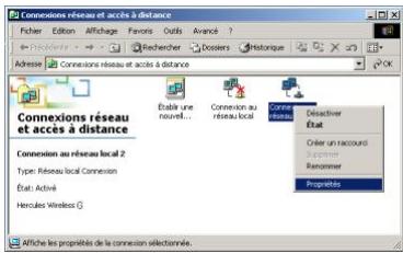 HERCULES HWGEXT-54 - Windows 2000: Partager une connexion ADSL dans un réseau de type Infrastructure - 1