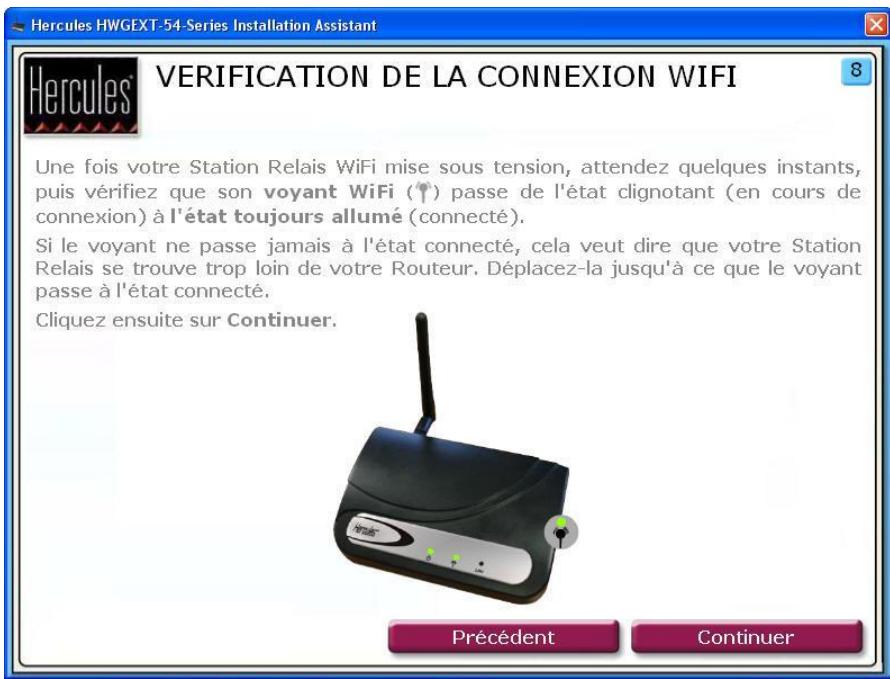 HERCULES HWGEXT-54 - Etape 8: VERIFICATION DE LA ConnEXION WIFI - 1