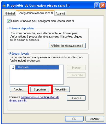 HERCULES HWGEXT-54 - Pour supprimer un réseau favori : - 1