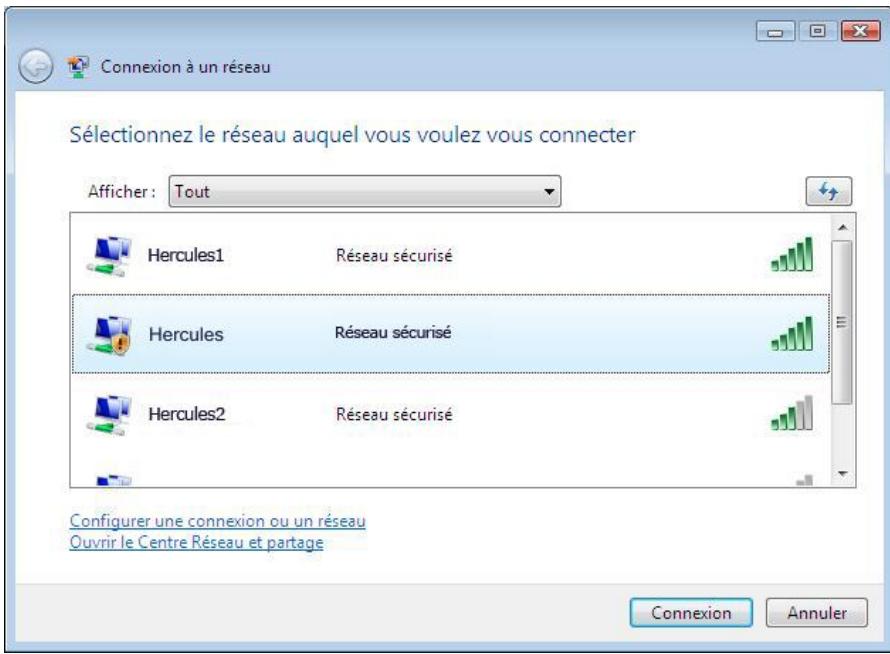 HERCULES HWGEXT-54 - Ordinateurs sous Windows Vista : Se connecter à un réseau sans fil - 4