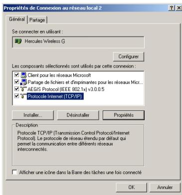 HERCULES HWGEXT-54 - Windows 2000: Partager une connexion ADSL dans un réseau de type Infrastructure - 2