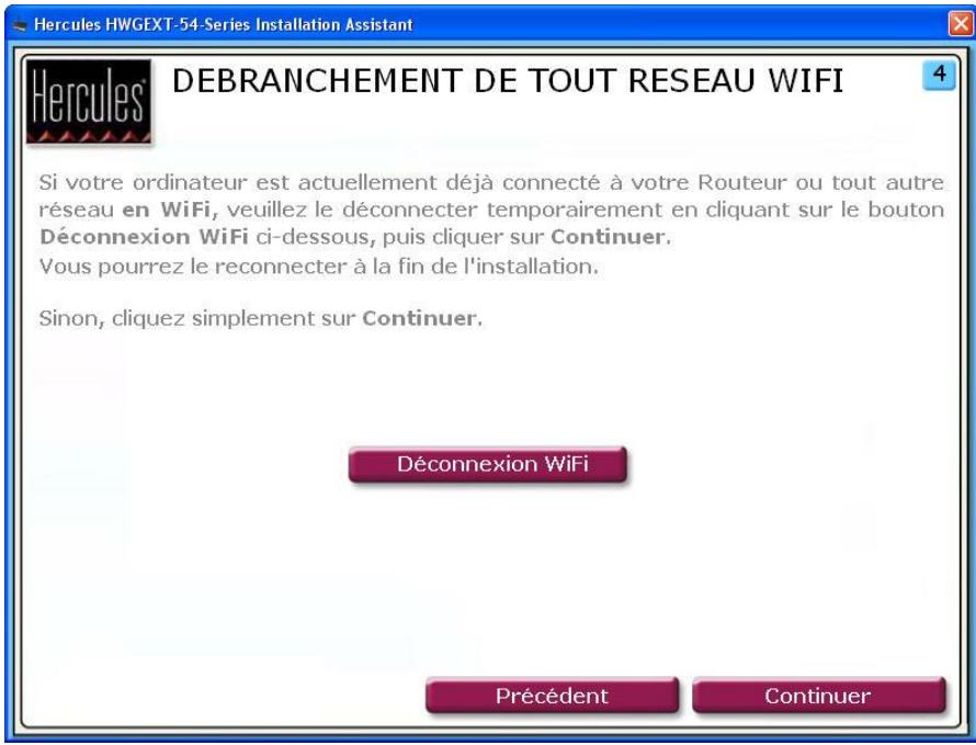 HERCULES HWGEXT-54 - Etape 4: DEBRANCHEMENT DE TOUT RESEAU WIFI (mode Relais WiFi) - 1