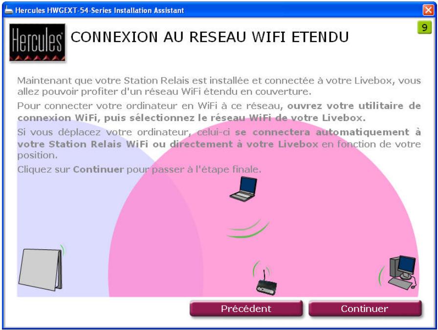 HERCULES HWGEXT-54-LB - Etape 9: Connexion AU RESEAU WIFI ETENDU - 1
