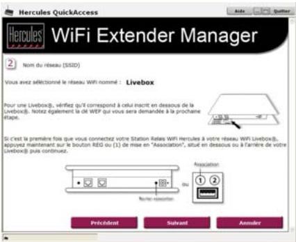 HERCULES HWGEXT-54-LB - Connexion WiFi de la Station Relais WiFi Hercules à votre Livebox via QuickAccess - 3