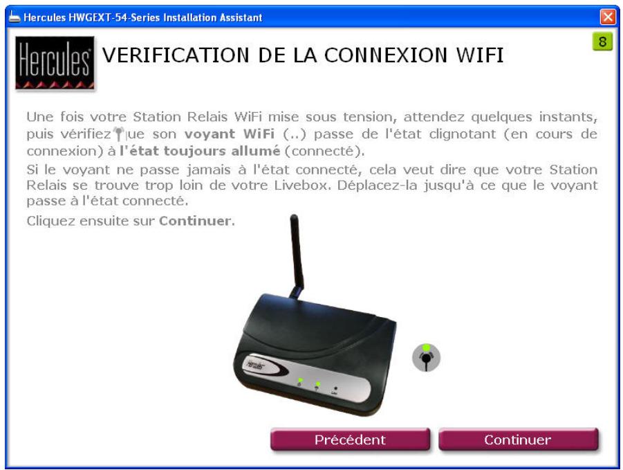 HERCULES HWGEXT-54-LB - Etape 8: VERIFICATION DE LA CONNEXION WIFI - 1