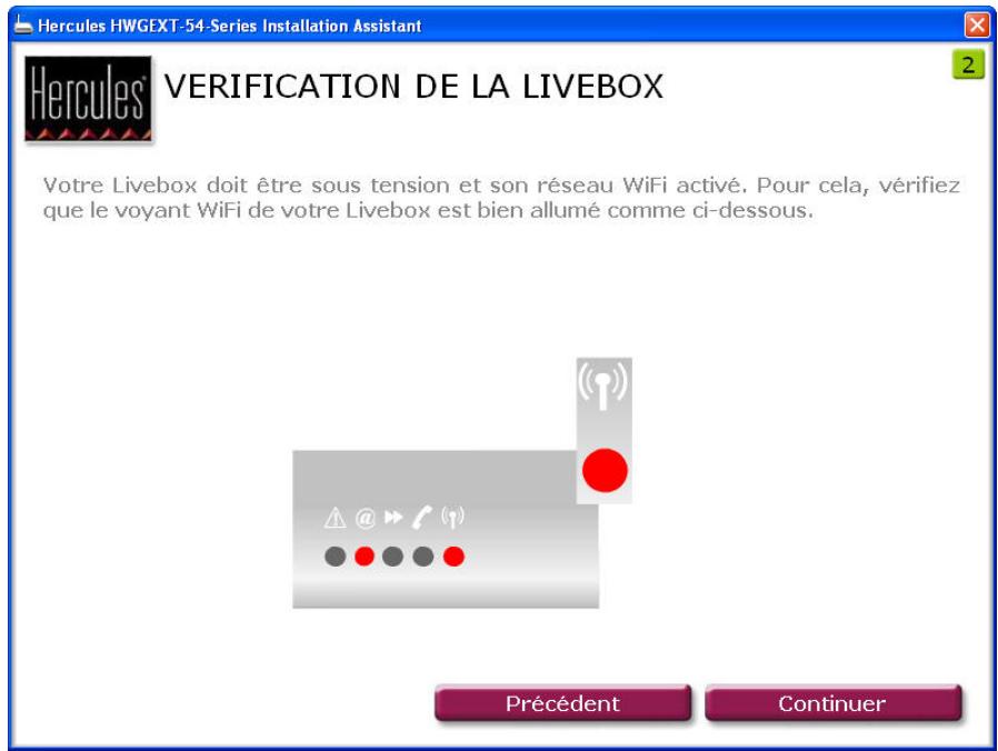 HERCULES HWGEXT-54-LB - Etape 2 : VERIFICATION DE LA LIVEBOX - 1