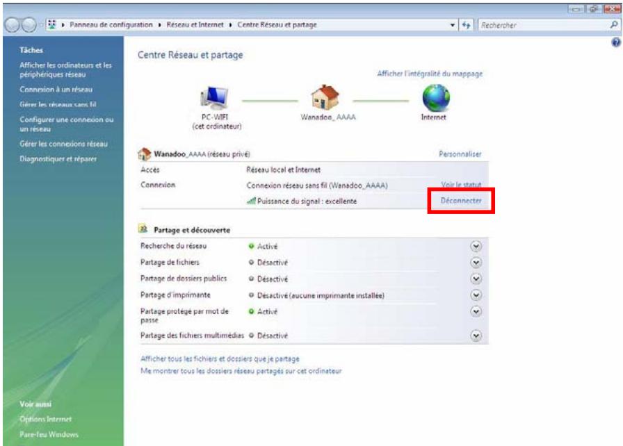 HERCULES HWGEXT-54-LB - Ordinateurs sous Windows Vista: Se déconnecter d'un réseau sans fil - 1