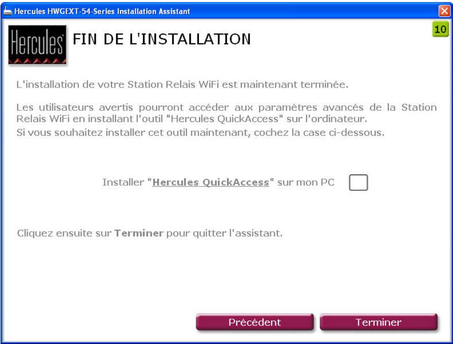 HERCULES HWGEXT-54-LB - Etape 10: FIN DE L'INSTALLATION - 1