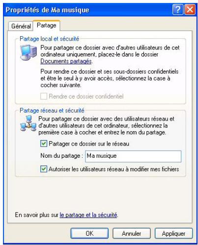 HERCULES HWGEXT-54-LB - Windows XP : Mettre en partage des dossiers - 1