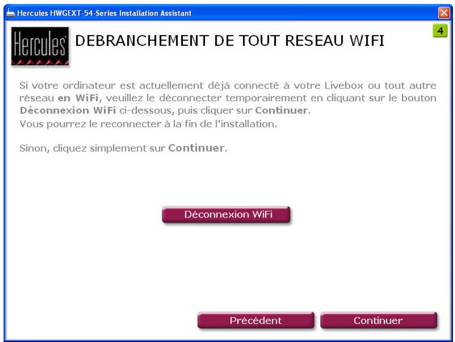 HERCULES HWGEXT-54-LB - Etape 4: DEBRANCHEMENT DE TOUT RESEAU WIFI - 1