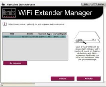 HERCULES HWGEXT-54-LB - Connexion WiFi de la Station Relais WiFi Hercules à votre Livebox via QuickAccess - 2