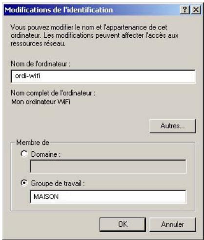 HERCULES HWGEXT-54-LB - Windows 2000: Modifier le nom d'un groupe de travail - 2