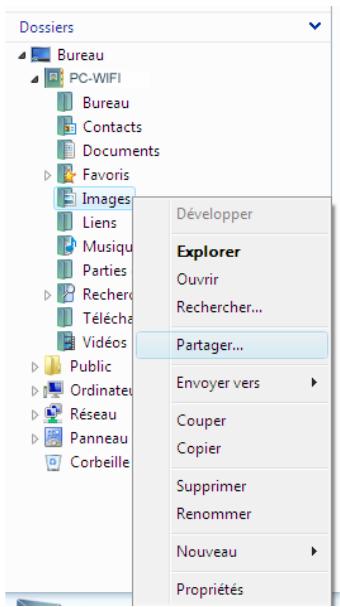 HERCULES HWGPCMCIA-54 - Windows Vista : Mettre en partage des dossiers publics ou personnels - 1