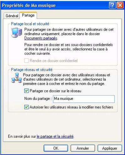 HERCULES HWGUM-54 - Windows XP : Mettre en partage des dossiers - 1