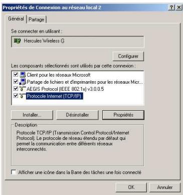 HERCULES HWGUSB2-54V2-AP - Windows 2000: Acceder à la connexion Internet partagée - 2
