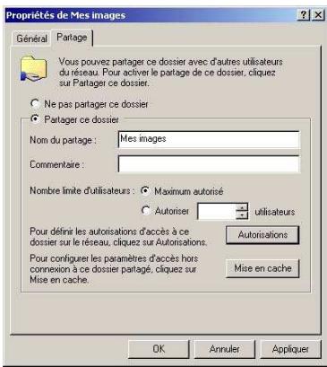 HERCULES HWGUSB2-54V2-AP - Windows 2000: Mettre en partage des dossiers - 1