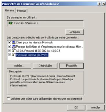 HERCULES HWNAP-300 - Windows 2000: Partager une connexion ADSL dans un réseau de type Infrastructure - 2