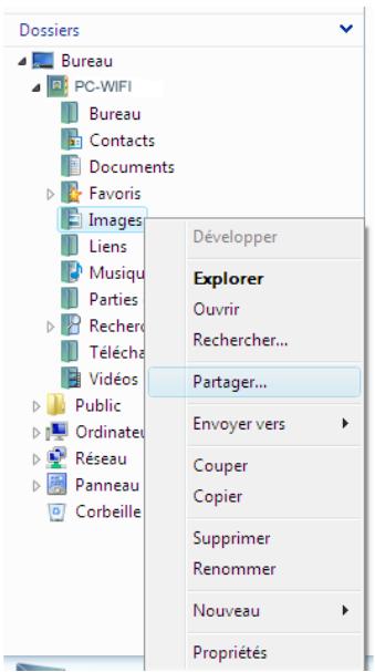 HERCULES HWNAP-300 - Windows Vista : Mettre en partage des dossiers publics ou personnels - 1