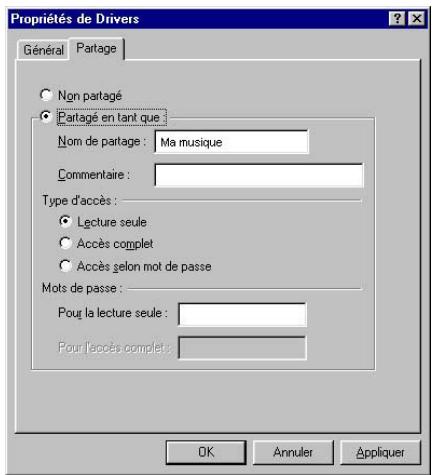 HERCULES HWNAP-300 - Windows Me : Mettre en partage des dossiers - 1