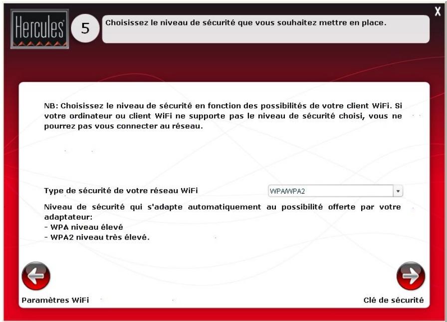 HERCULES HWNAP-300 - Etape 5 : Choix du niveau de sécurité - 2