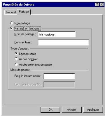HERCULES HWNAP-300 - Windows 98 SE : Mettre en partage des dossiers - 1