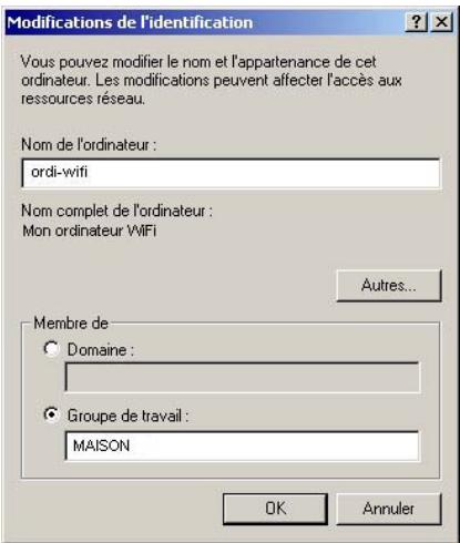 HERCULES HWNAP-300 - Windows 2000: Modifier le nom d'un groupe de travail - 2