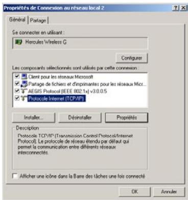 HERCULES HWNP-300 - Windows 2000 : Partager une connexion ADSL dans un réseau de type Infrastructure - 2