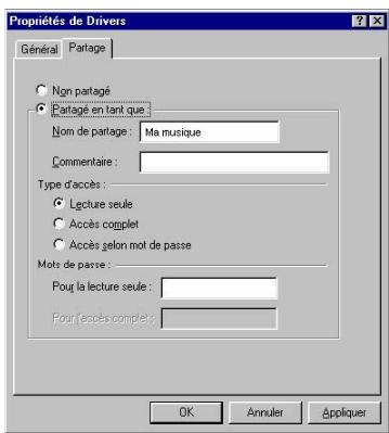 HERCULES HWNP-300 - Windows 98 SE : Mettre en partage des dossiers - 1