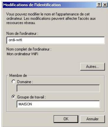 HERCULES HWNP-300 - Windows 2000: Modifier le nom d'un groupe de travail - 2