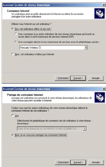 HERCULES HWNP-300 - Windows Me : Utiliser l'Assistant Gestion de réseau domestique dans un réseau de type Infrastructure - 2