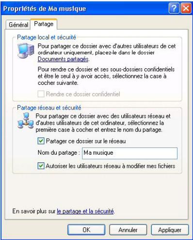 HERCULES HWNP-300 - Windows XP : Mettre en partage des dossiers - 1