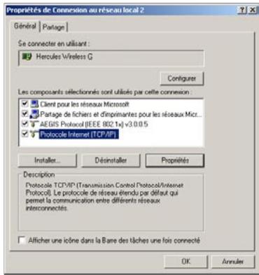 HERCULES HWNP-300 - Windows 2000 : Partager une connexion ADSL dans un réseau de type Ad hoc - 3
