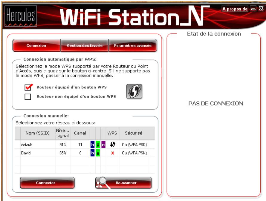 HERCULES HWNP-300 - Se connecter à un réseau via la liste des réseaux - 1