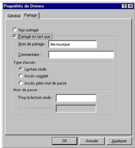 HERCULES HWNR-300 - Windows Me : Mettre en partage des dossiers - 1