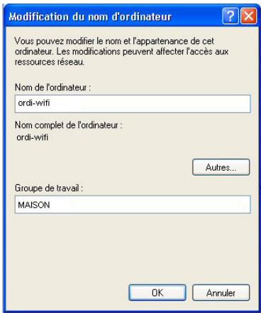 HERCULES HWNR-300 - Windows XP: Modifier le nom d'un groupe de travail - 2