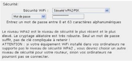 HERCULES HWNR-300 - Si vous choisissez le type de sécurité « TRES ELEVE (WPA2) » : - 1